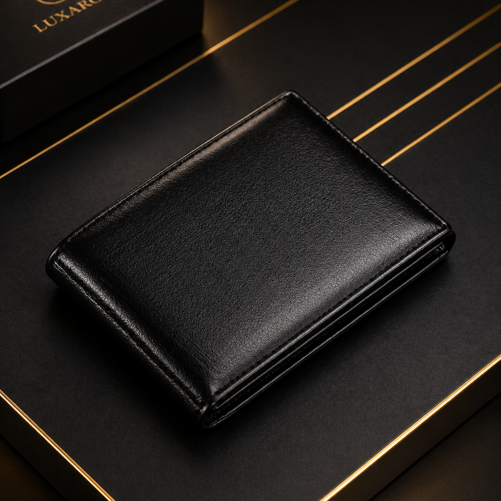 LUXARO Minimalistische Leder Geldbörse RFID Schutz Slim Wallet für Herren