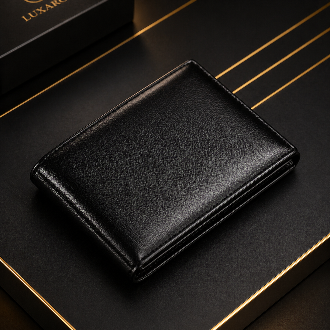 LUXARO Minimalistische Leder Geldbörse RFID Schutz Slim Wallet für Herren