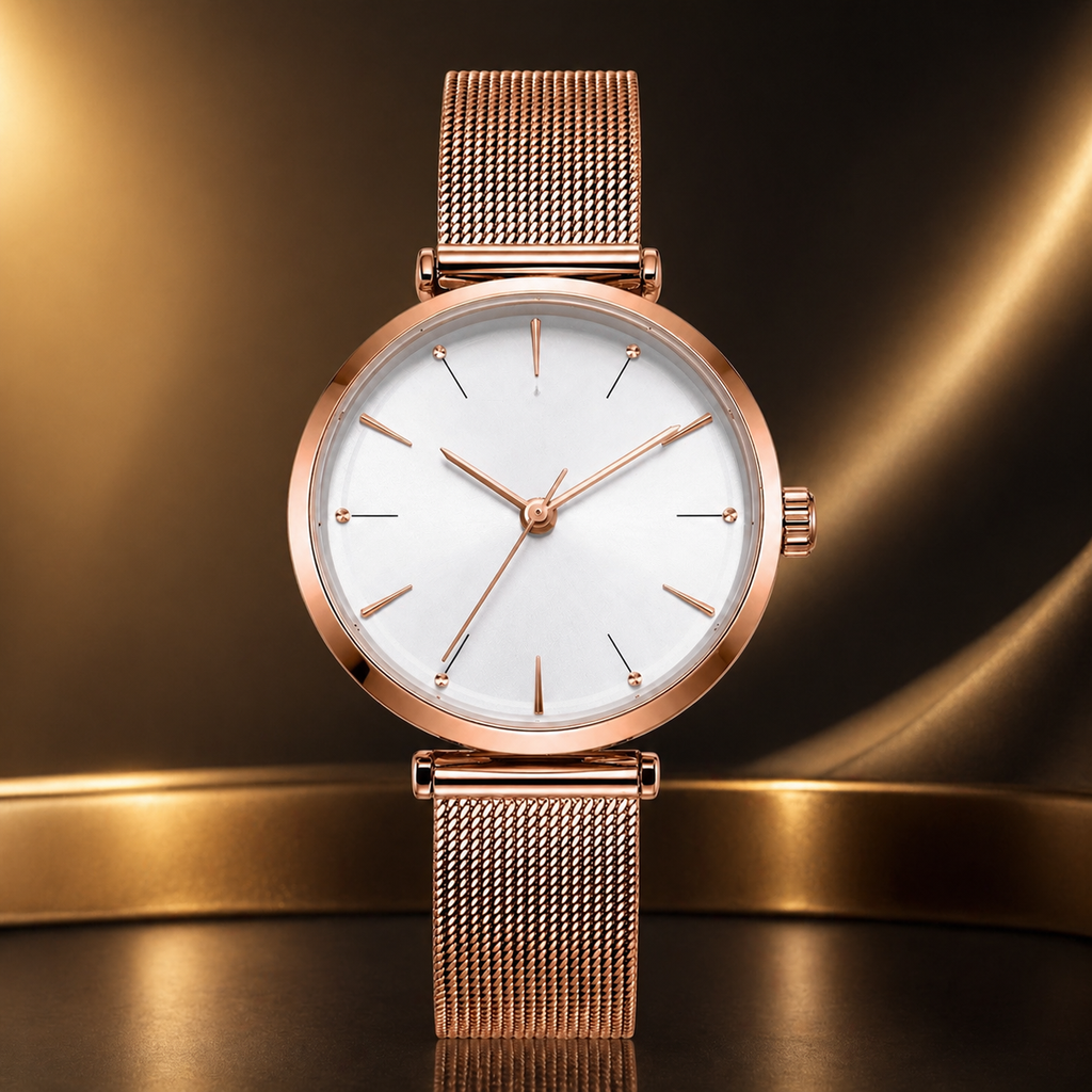 LUXARO Aura Roségold Eleganz Uhr