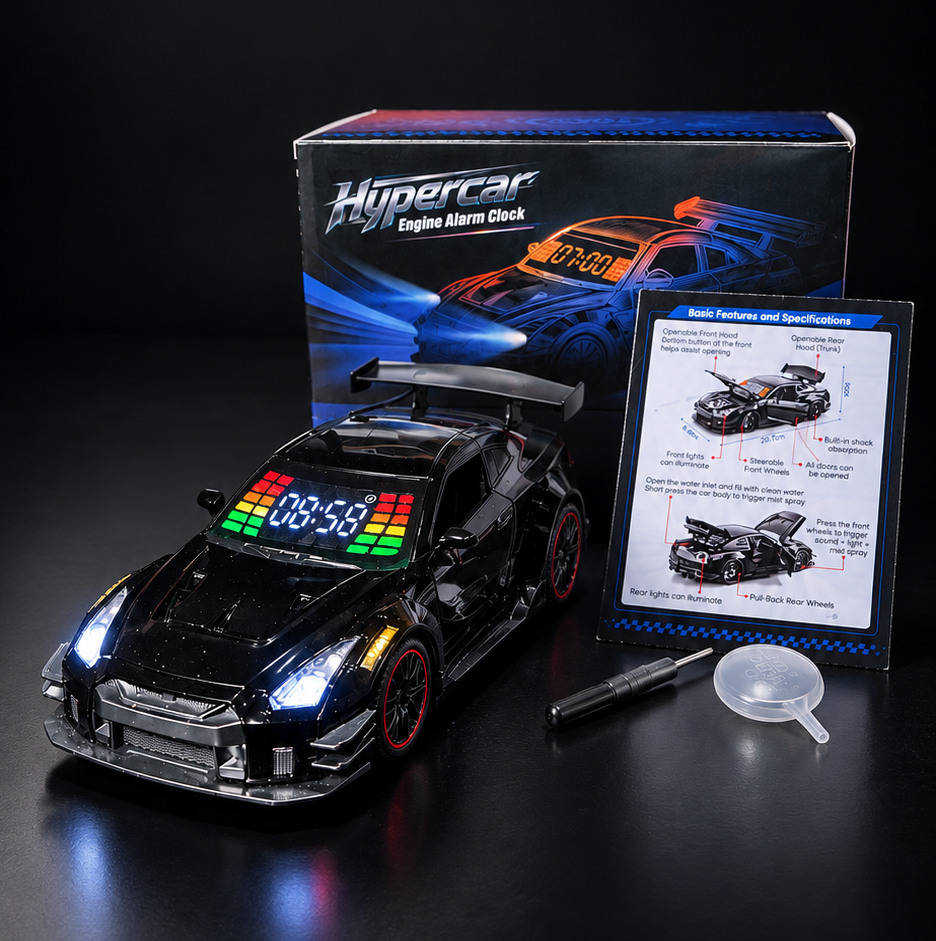 Sportwagen Wecker mit LED .Beleucht