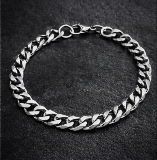 LUXARO Cuban Armband Edelstahl /Schwarz / Silber / Gold
