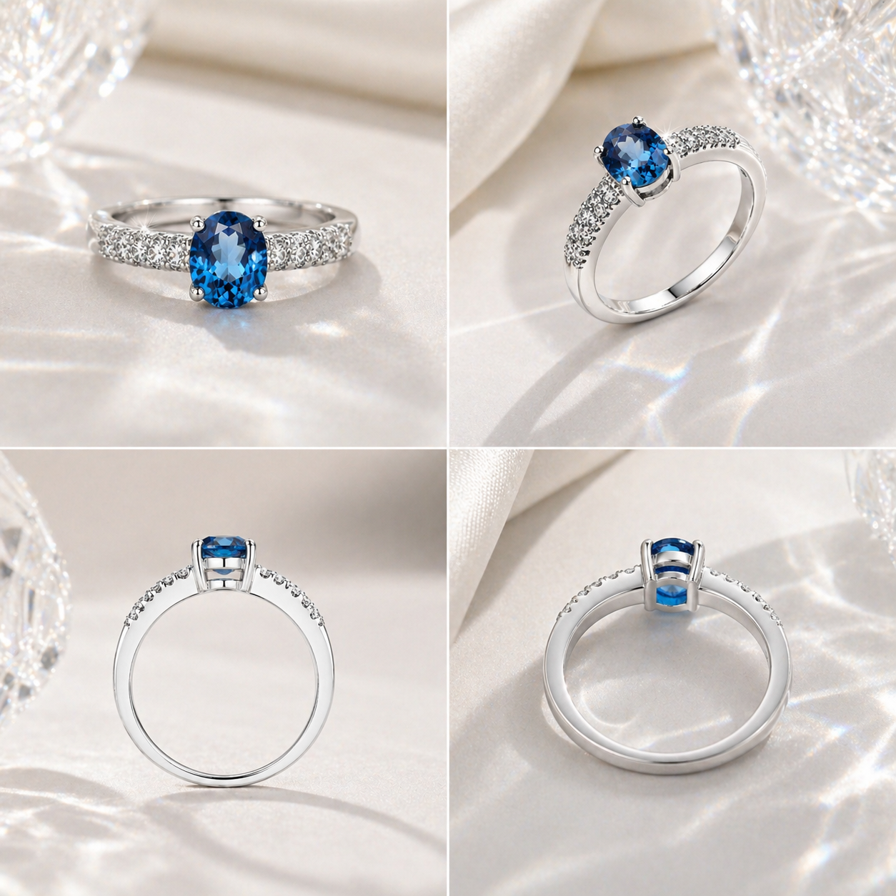 LUXARO Celestia Blue Ring 925 Sterling Silber