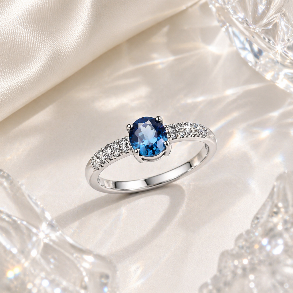 LUXARO Celestia Blue Ring 925 Sterling Silber