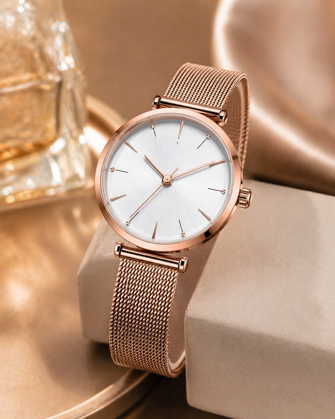 LUXARO Aura Roségold Eleganz Uhr