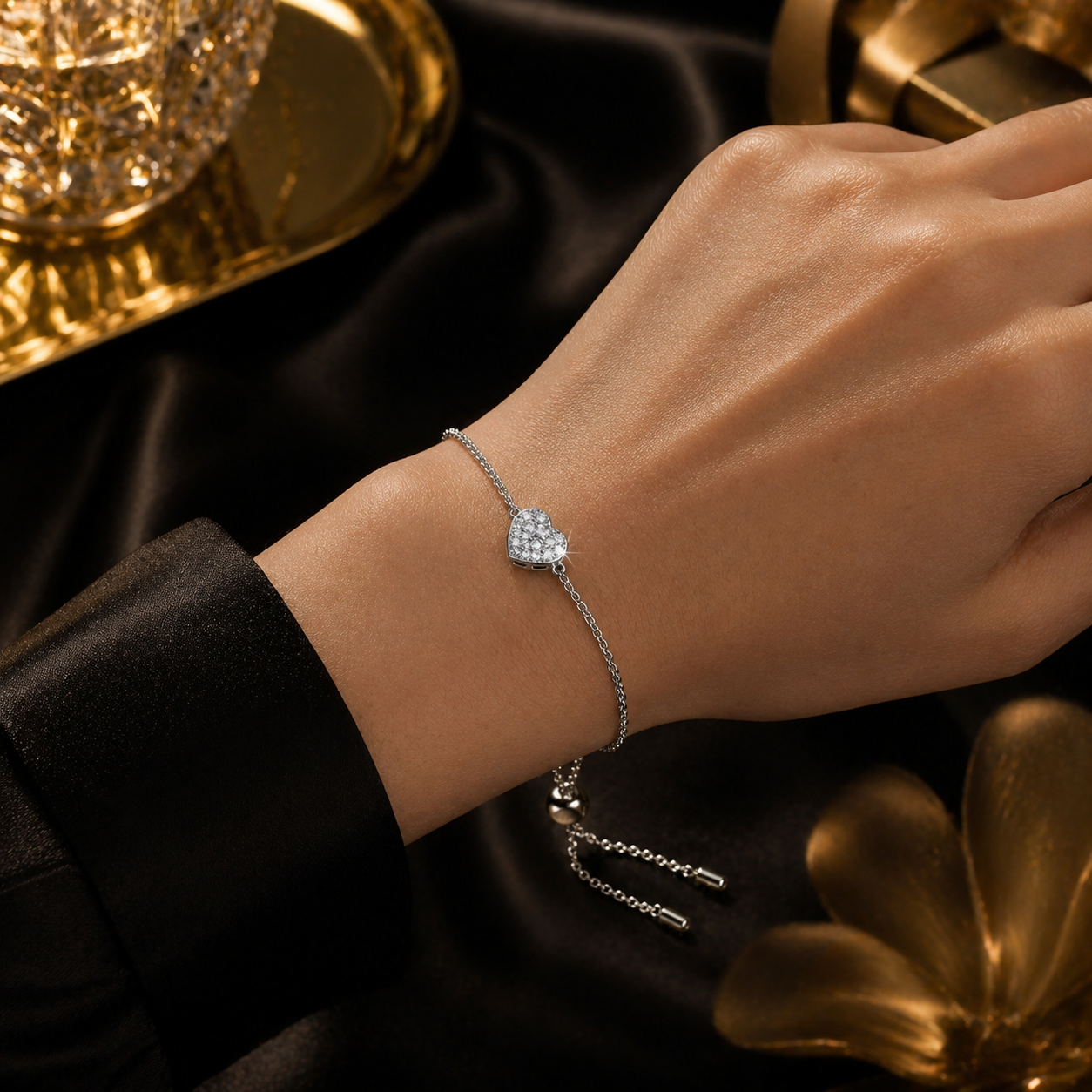 LUXARO Amora Herzarmband aus edlem 925 Sterling Silber
