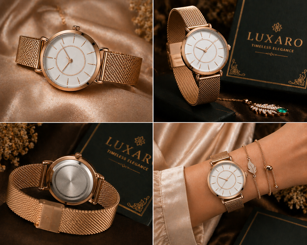 LUXARO Elegance Geschenkset Damen Uhr & Schmuck Set