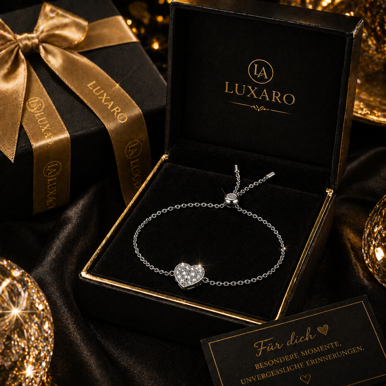 LUXARO Amora Herzarmband aus edlem 925 Sterling Silber