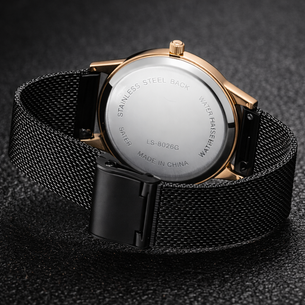 Luxaro Elegance Minimalistische Premium Uhr in Schwarz & Gold