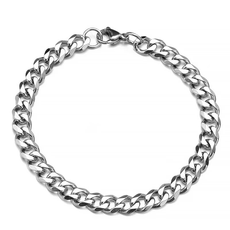 LUXARO Cuban Armband Edelstahl /Schwarz / Silber / Gold